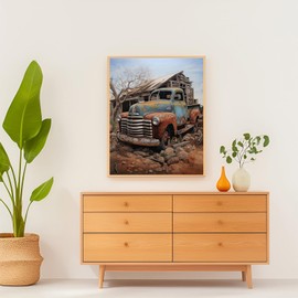 OKSGYTA Paint by Number Kits Retro Truck, Pickup Truck Canvas DIY Oil Painting for Adults Beginner with Brushes 16 x 20 Inch (Without Frame)