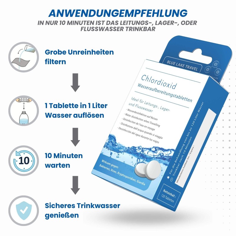 Water Treatment Drinking Water (4 x 30 Tablets) - Water