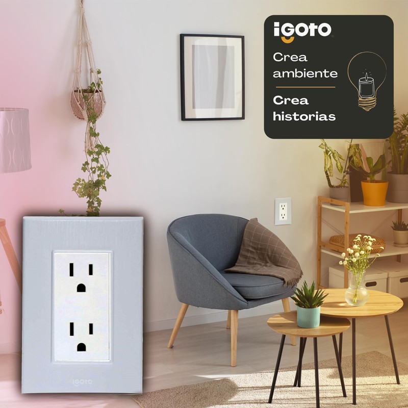 iGOTO PB105/2-B Contacto duplex aterrizados con Placa