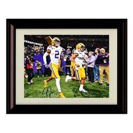 LSU Football - Justin Jefferson and Ja'Marr Chase - Autograph Replica Print - Framed 8x10