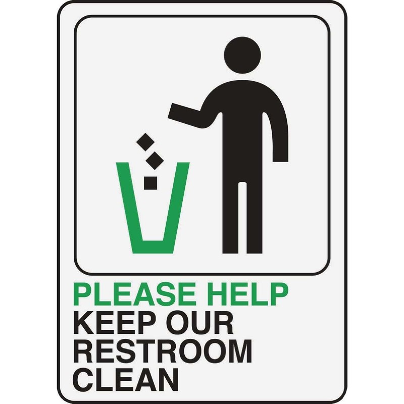 HY-KO Products D-27 Please Help Keep Restroom Clean Info Graphic