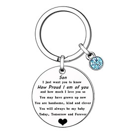 Shallow Son Keyring - Inspirational Keyring from Mum Dad Son - Birthday, Graduation, Christmas - Silver Minimalist Family Keychain