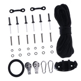 GANAZONO 1 Set Kayak Anchor Trolley Kit Durable Rope Flush Mounted Pulleys Eyelet for Easy Installation for Stabilizing Canoes Boats