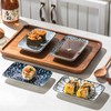 YIK TUNG 4 Piece Sushi Plate Set,3.6-inch Ceramic Rectanglar Dinner