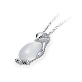 findout Ladies Sterling Silver Penguin Opal Pendant Necklace, for Women Girls Children.(s036)