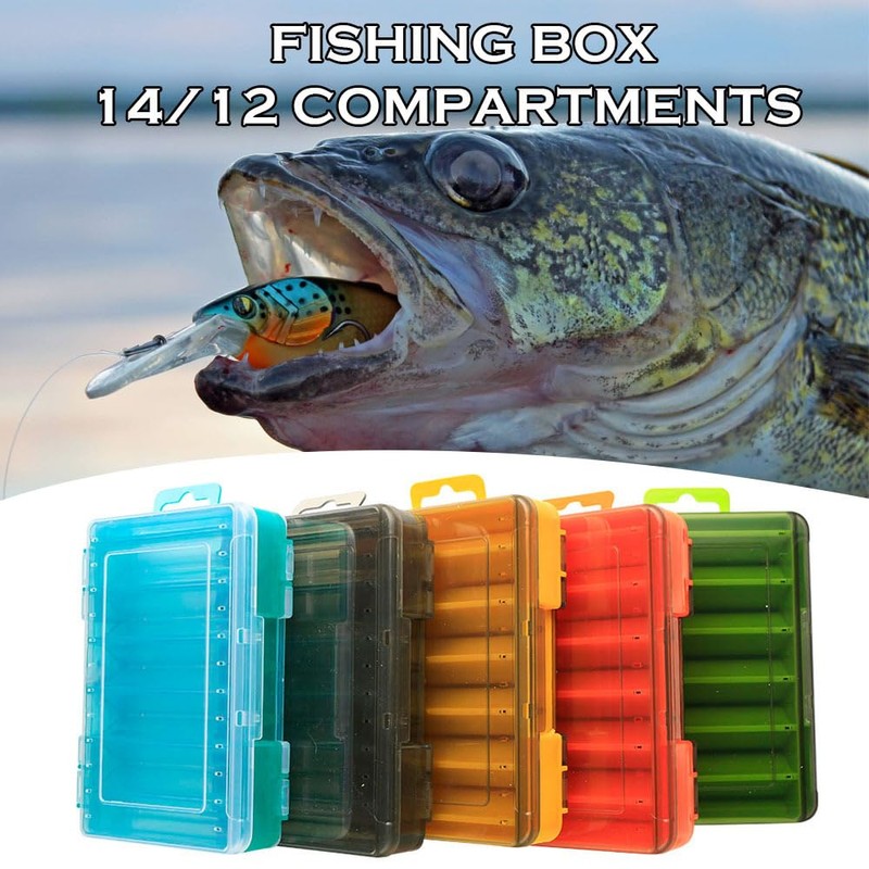 karim Double Sided Lure Worm Case Tackle Storage Box Metal