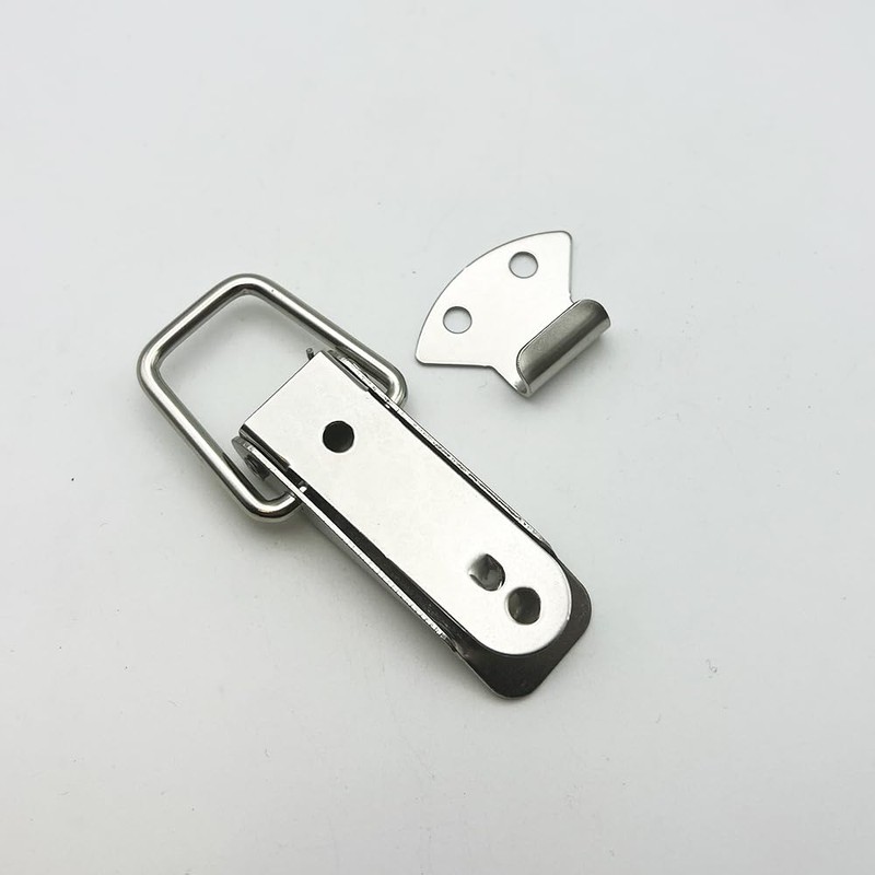 Latch, Stainless Steel Spring Loaded Toggle Latch, Silver Catch Hasp
