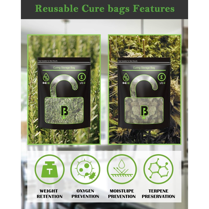 Curing Storage Bags - 1/2 LB Reusable Humidity Control Bags