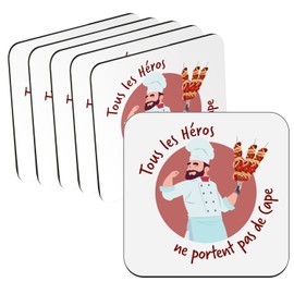 Untersetzer aus Kork – Die echten Helden – Kebabiste Chef Catering Beruf – 6 Stück (95 x 95 mm)