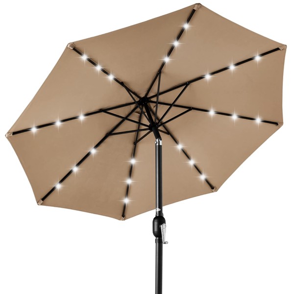 Best Choice Products 10ft Solar Polyester LED Lighted Patio Umbrella