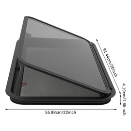 RibasuBB RV Exit Window, 36” W X 22” H Camper RV Emergency Window with Screen & Trim Kit Horizontal RV Emergency Exit Window for Camper Van Trailer Motorhome