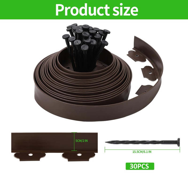 2" x 33FT Landscape Edging Kit, Garden Edging Coil Comes