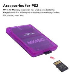 Bewinner PS2 MX4SIO SIO2SD Card Reader Adapter, Hand Made Stable Replacement MX4SIO TF Card Adapter for PS2(Purple)