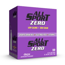 All Sport Powder Hydration Sticks, Zero Calorie, Performance Electrolyte Drink Mix, Sugar Free, Grape, 50 Ct box