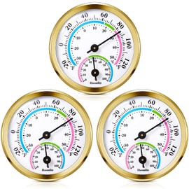 Weewooday 3 pcs Indoor Outdoor Thermometer Mini Temperature Humidity Hygrometer Monitor Gauge for Home Wall Room Incubator Tank