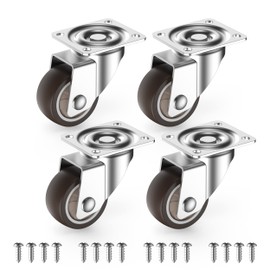 HOLKIE 1 inch Small Caster Wheels for Furniture Low Profile Casters Set of 4 Total Capacity 90 Lbs Perfect Wheels for Small Project、Nightstand、Side Table (No Brake)