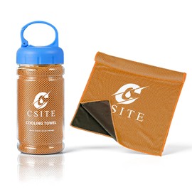 CSITE Cooling Towels (120x30cm) for Neck and Face, Ice Towel for Hot Weather, Soft Breathable Chilly Gym Towels, Microfiber Towel for Work Out, Yoga, Running, Camping & More Activities（Orange）
