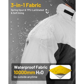 Oumurs Motorcycle Rain Suit For Men & Women Ultra Light Waterproof Motorcycle Rain Gear with Reflective Rain Jacket Pants Pants,Fishing Riding Golf Working Bike Hunting Camping Rain Coat Black Grey