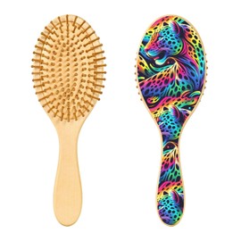 Wet Brush Detangler Hair Brush Soft Bristles-Detangling Hairbrush Glides Through Tangles Rainbow Cheetah for All Hair Types Women & Men