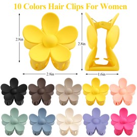 vivinin vivinin Flower Claw Clip 10 PCS Claw Clips, Hair Clips for Women Non Slip for Thick Hair Women Girls Gifts, 10 Colors