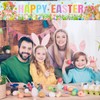 JUNEBRUSHS Happy Easter Banners for Outside, Large Long Spring Bunnies