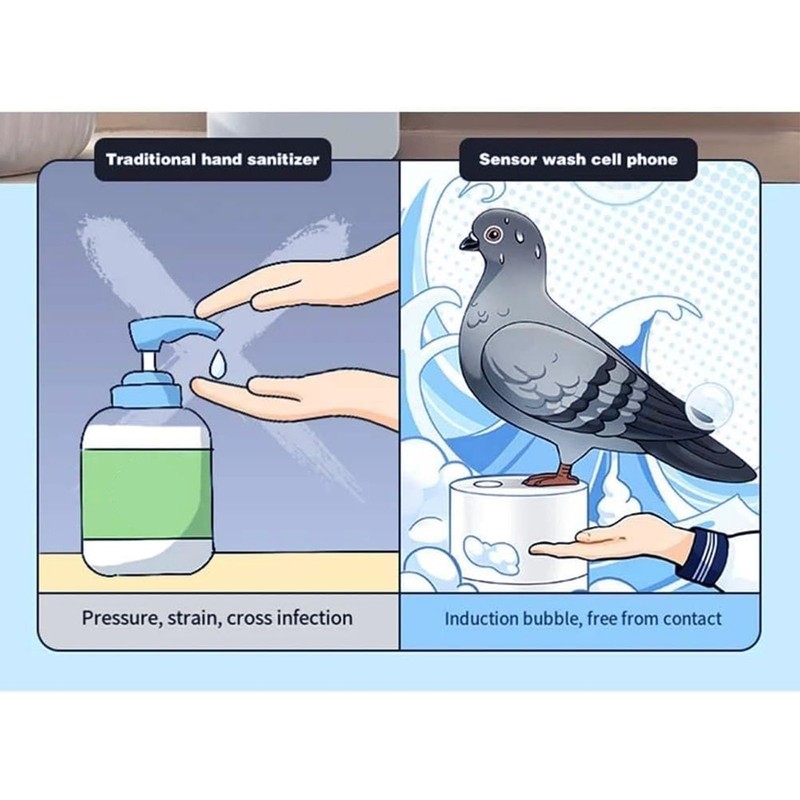 Pigeons Soap Dispenser, Countertop Automatic Induction Foam Soap Dispenser, Touchless