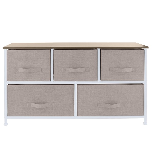 Simplify 5 Drawer Storage Dresser | Fabric Drawers | Sturdy
