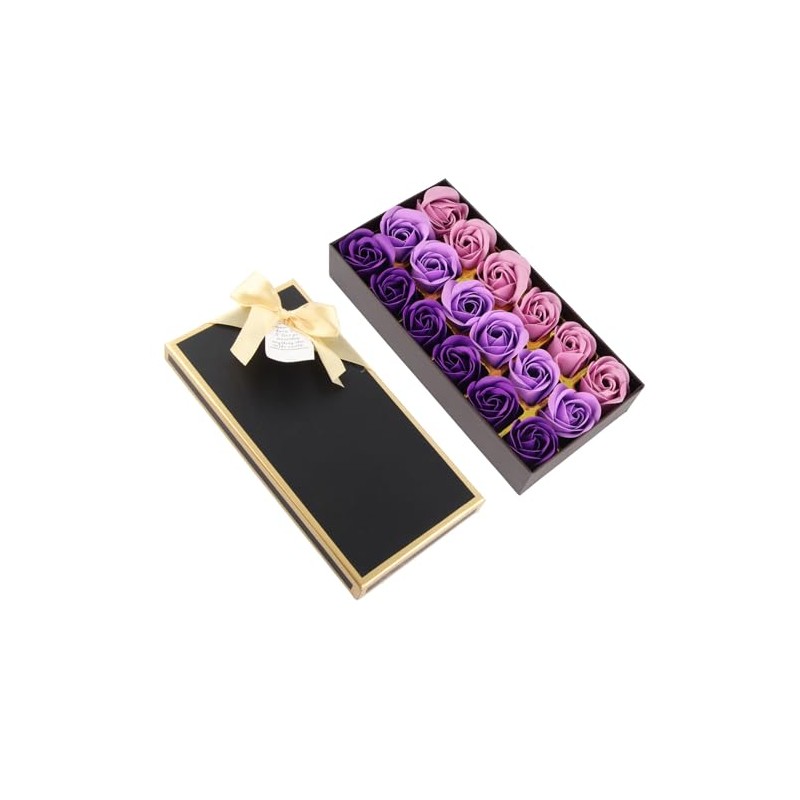 Jabón De Rosas Con Degradado Morado, Jabón Artesanal Caja De