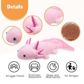 capybaraflying Microwavable Axolotl Stuffed Animal, 30'' Axolotl Weighted Plush Toys, Heatable and Coolable Pad, Microwaveable Plush Pillow Gift for All Ages,Pink…
