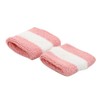 Terry Stripe Wristband Pair-Pink White W15S27D