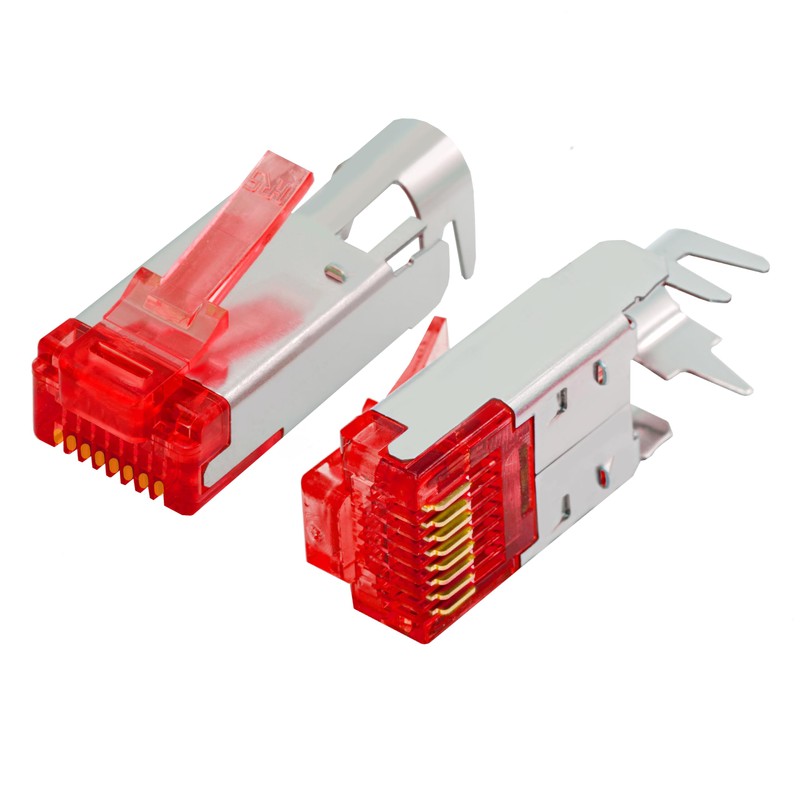 BIGtec Hirose TM21 RJ45 Connectors Network Connector 25 Pieces Red