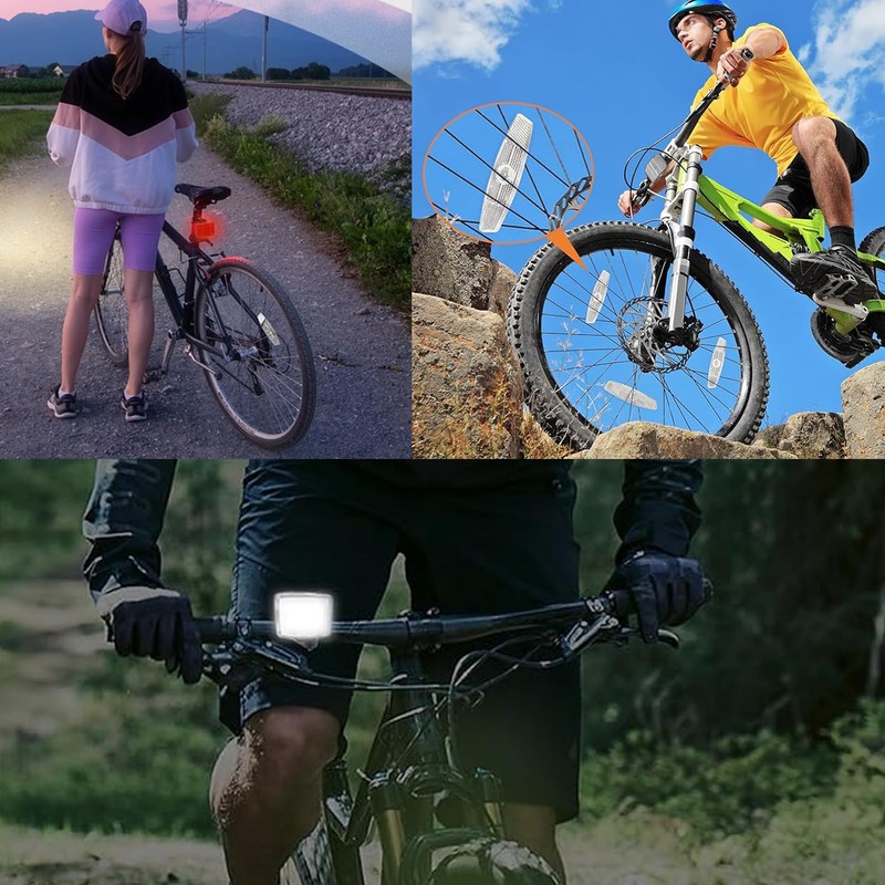 XINYUICEAN Reflectores de Bicicletas, 6 Reflectores de Plástico para Bicicleta