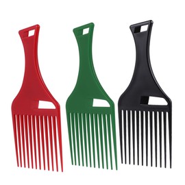 Outanaya Fork Comb Set of 3 Plastic Hair Pick Comb for Afro and Curly Hair Smooth Styling Tool for Men and Women for Barbers and Home Use