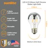 Sunlite 80497 LED A19 Edison Half Chrome Globe Light Bulb,
