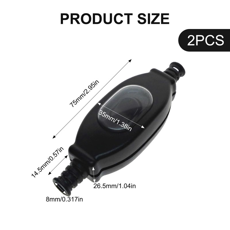 Cable Switch, 250 V, Cord Switch, Pack of 2, IP65