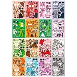 GUZIBAO Seal Stickers Goods 16 Pieces Character Decoration Helmet Trunk Water Bottle Sprunki Goods Present (Style: 197)