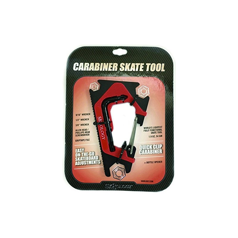 SK8OLOGY CARABINER SKATE TOOL 2.0 SK8CARA2.0 BK/RD