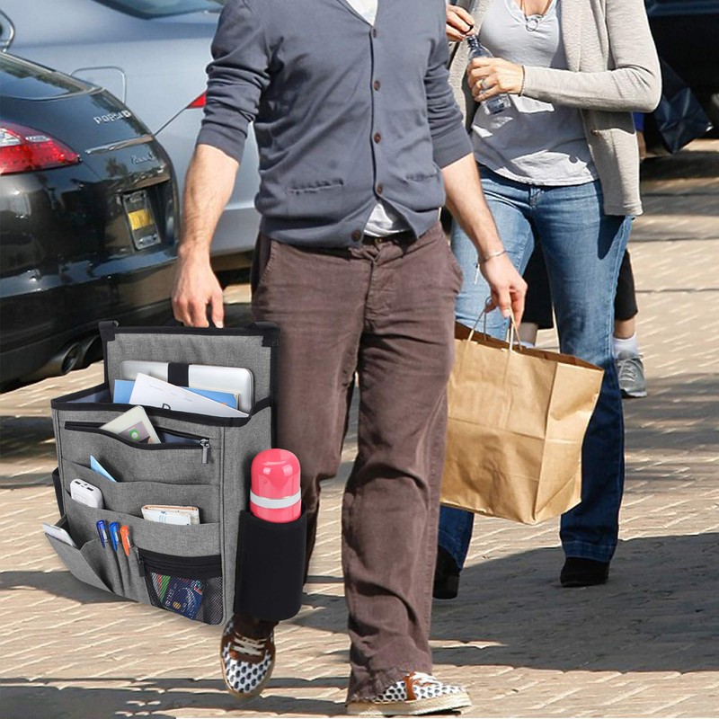 LUXJA Car Front Seat Organizer with Laptop and Tablet Storage