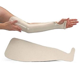 Rolyan Long Arm Splint with Radial Bar, Ezeform, Beige, Solid, 1/8" (3.2mm), Low-Temperature Thermoplastic Splint, Immobilizes Wrist & Elbow, Promotes Recovery, Therapy & Rehab Use