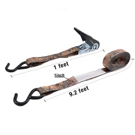 XSTRAP STANDARD Ratchet Straps, 900 LB Break Strength, 8-Pack 10FT Ratchet Tie Down Straps Set for Motorcycle Straps Tie Downs, Appliances, Lawn Equipment, Logistic Cargo Straps for Trucks(Camouflage)