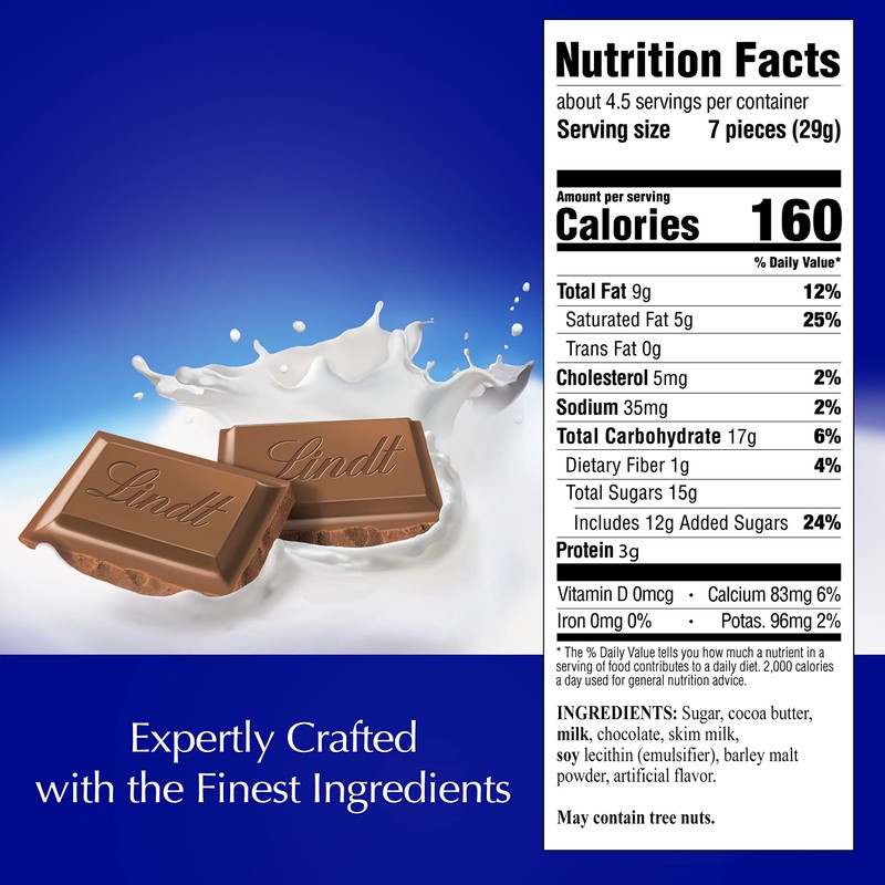 Lindt CLASSIC RECIPE Milk Chocolate Bar, Milk Chocolate Candy, 4.4