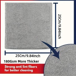 AZURE HOLDINGS Microfiber Cleaning Cloths – 10 Pack Ultra Absorbent, Quick-Dry & Reusable Towels for Kitchen, Bathroom & Living Room – All Purpose Cleaning Rags (Grey)
