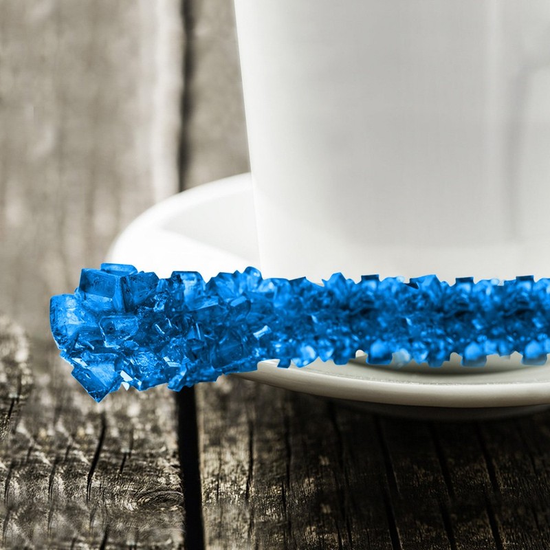 Extra Large Rock Candy Sticks: 18 Blue Raspberry Lollipop -