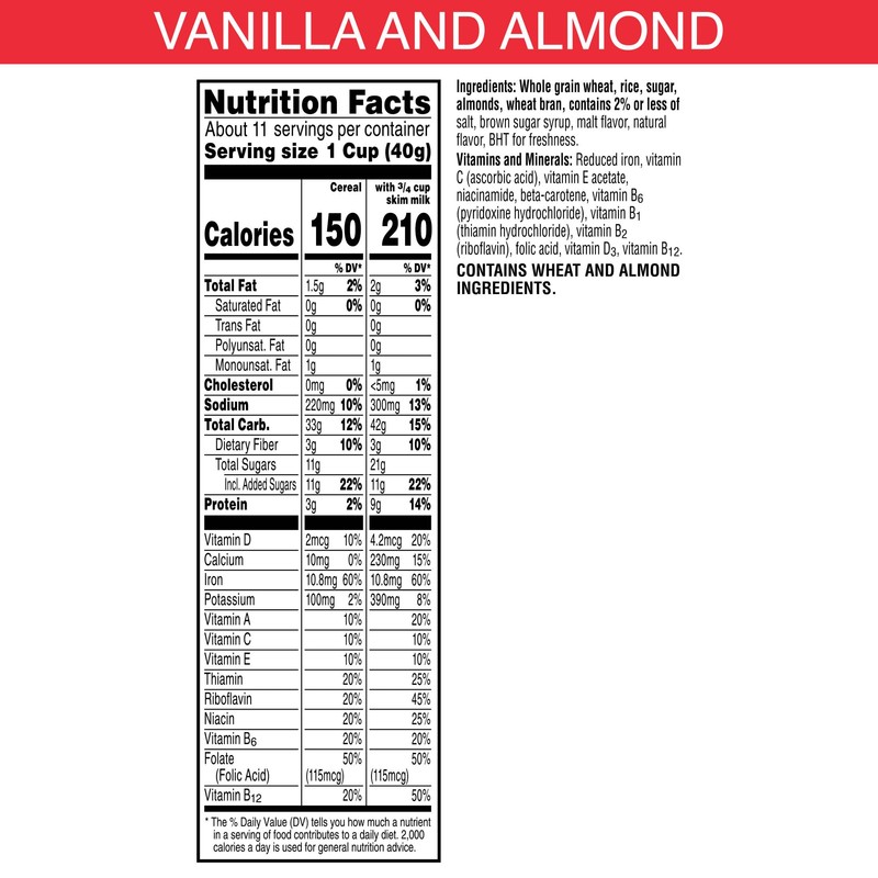 Kellogg's Special K Vanilla and Almond Breakfast Cereal, Good Source