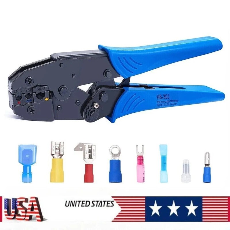 Unbranded HS-30J Ratchet Crimper Plier Crimping Hand Tool For Wire