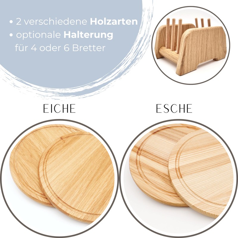 JOWE Round Wooden Kitchen Chopping Board in Oak | Oak