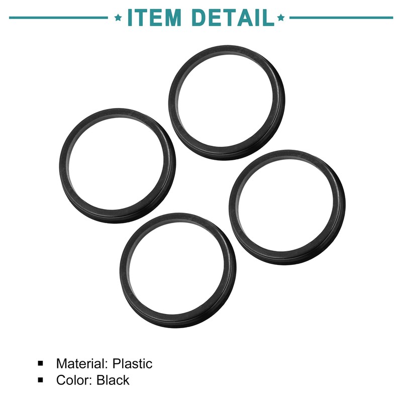ACROPIX 73.1 mm to 63.4mm Universal Hub Centric Rings Black