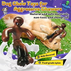 Jeefome Dog Chew Toys for Aggressive Chewers-Indestructible Dog Toy to Keep Them Busy-Tough Nylon Dog Bone for Large, Medium,Small Breed (Brown)