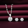 Yumilok Women's Jewellery Set White Zirconia Pendant Earrings Necklace Earrings