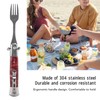 Folding Spring Camping Fork One Button Flick 304 Stainless Steel